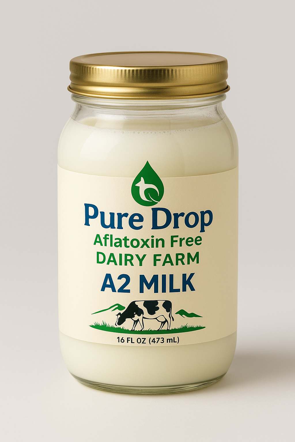 PureDrop A2 milk glass jar